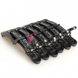 Clesti de coafor, clestisori pentru par tip crocodil CRD06 Negri, 6 bucati  31317